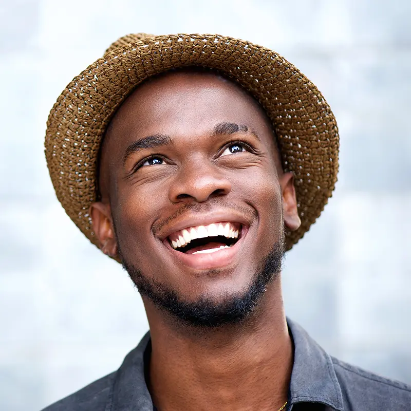 Man with Dental Bonding Work Done on Teeth